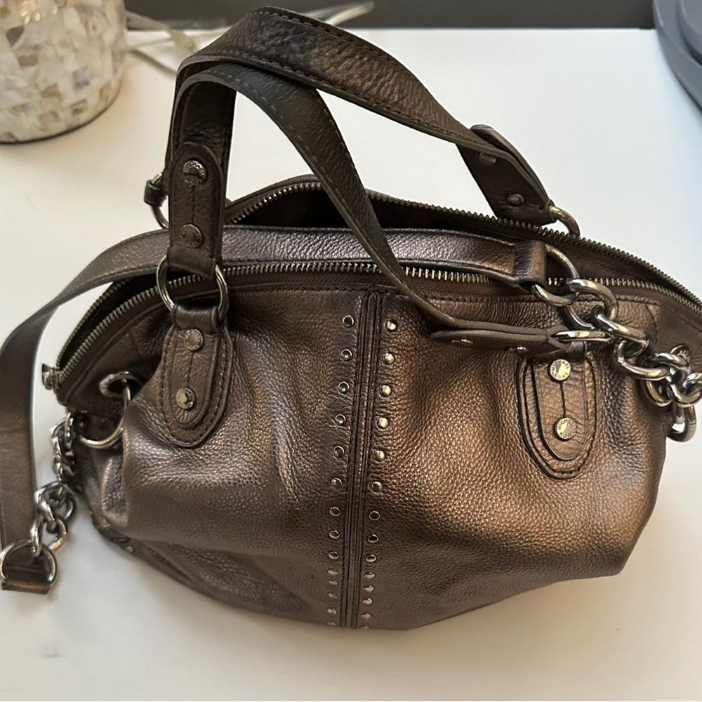 Michael Kors hand bag crossbody metallic with silver studs